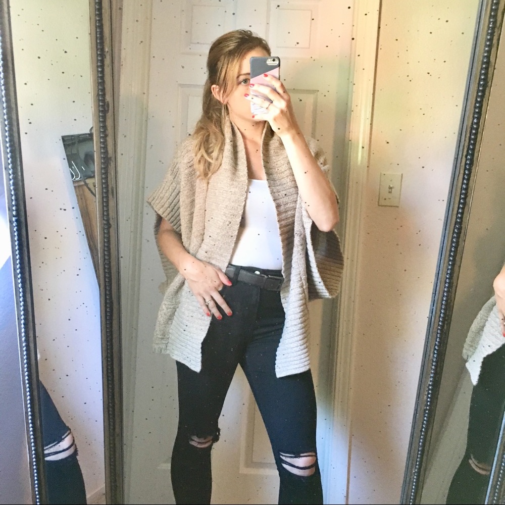 Beige Sleeveless Sweater